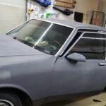 Grey car door glass tint work